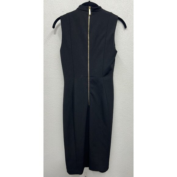 Calvin Klein Sheath Dress Size 4 Black Sleeveless Wedding Guest Career - Picture 2 of 5